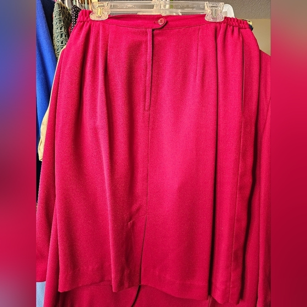 SET!! ELEGANT WORTHINGTON RED 2 PIECE TAILORED SUIT~ SKIRT & BLAZER SET SIZE 16 - Picture 5 of 7